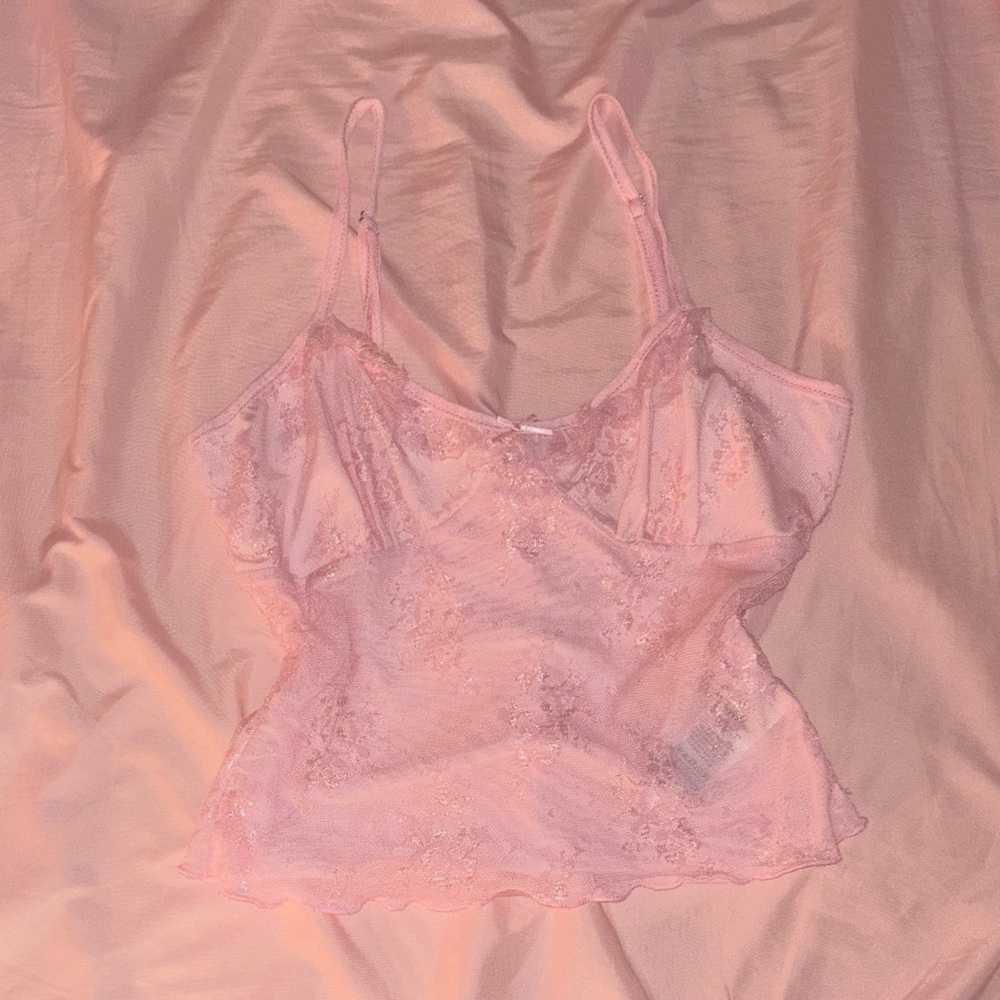 Edikted Pink Lace Tank Top - Picture 1 of 1